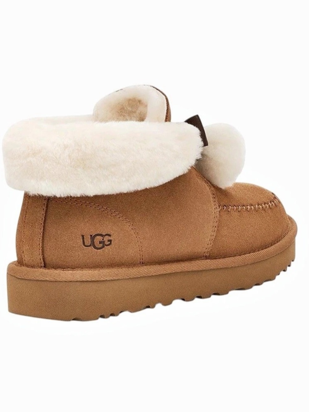 UGG Kallen II Chestnut Suede Bow Pom Pom Slipper Boots - Picture 3 of 5